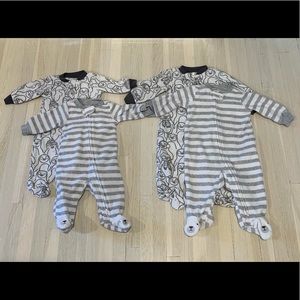 Four Fleece Carter’s Pajamas (2 NB & 2 0-3 Months)